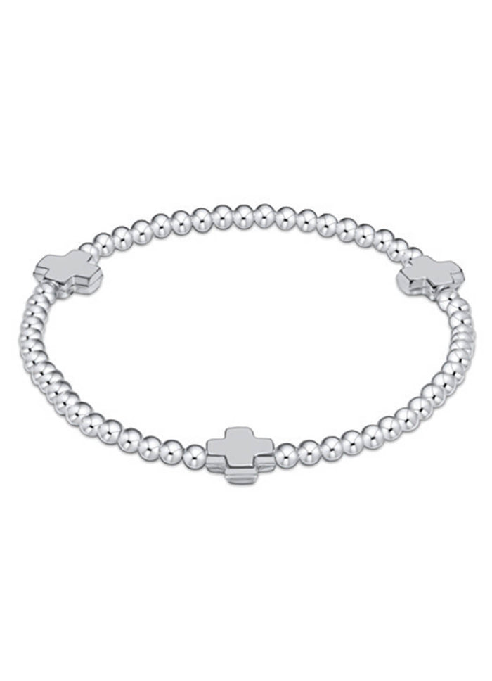 Enewton Signature Cross Sterling Pattern 3mm Bead Bracelet - Sterling