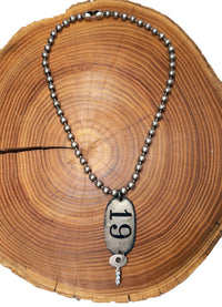 Belle Via Vintage Tool Tag Necklace