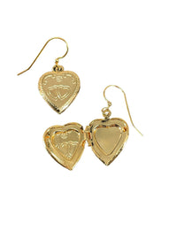 Miss Ellie Gold Heart Locket Earrings