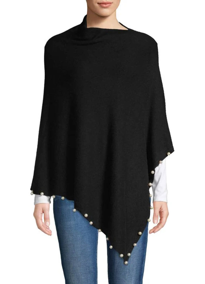 La Fiorentino Pearl Trim Poncho