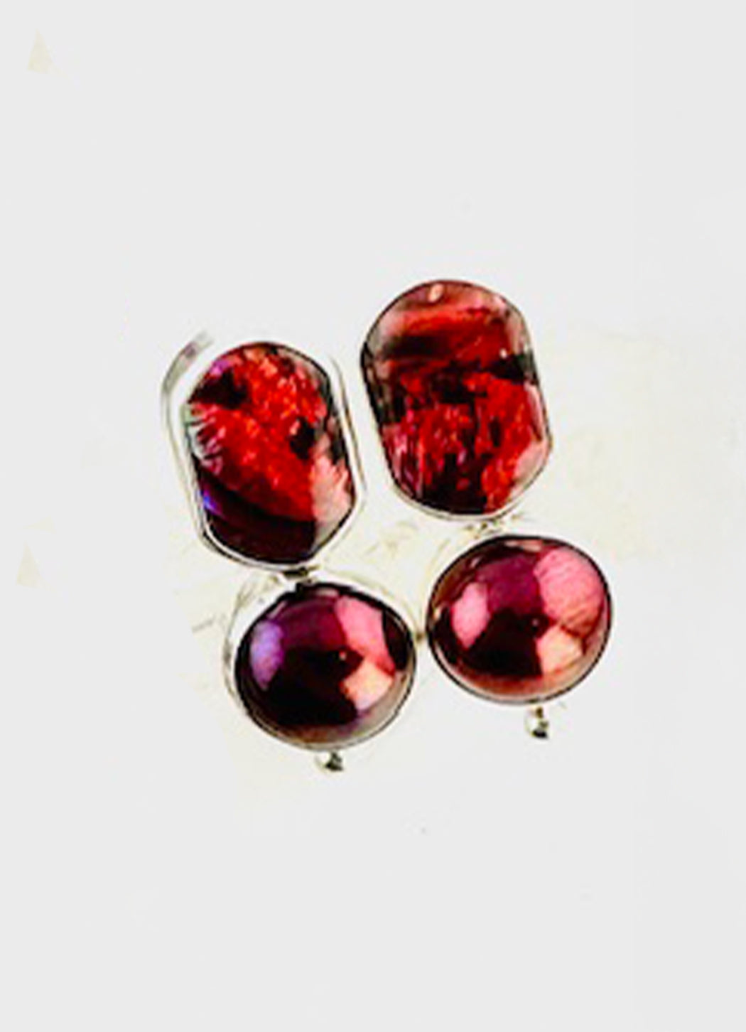 Echo of the Dreamer Red Abalone & Raspberry Pearl Earring