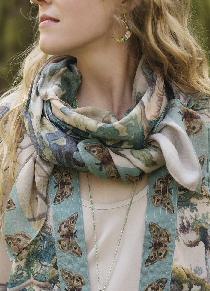 Market of Stars Earth and Sky Bamboo Scarf with Tree Print