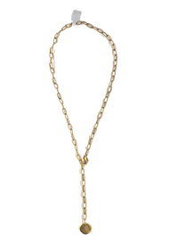 Belle Via Jewelry Hammered Circle Lariat Necklace