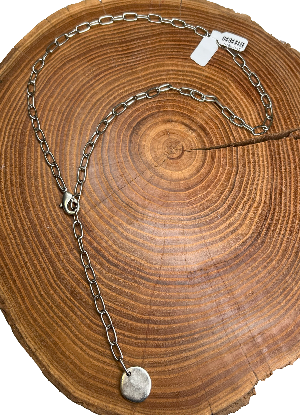 Belle Via Jewelry Hammered Circle Lariat Necklace