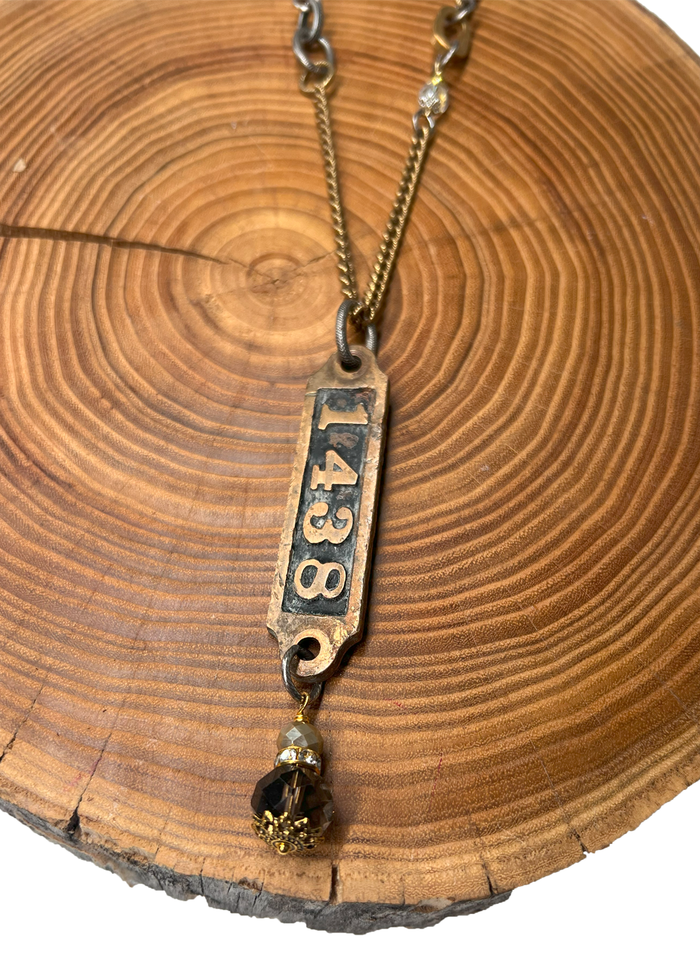 Belle Via Jewelry Vintage Locker Tag Necklace