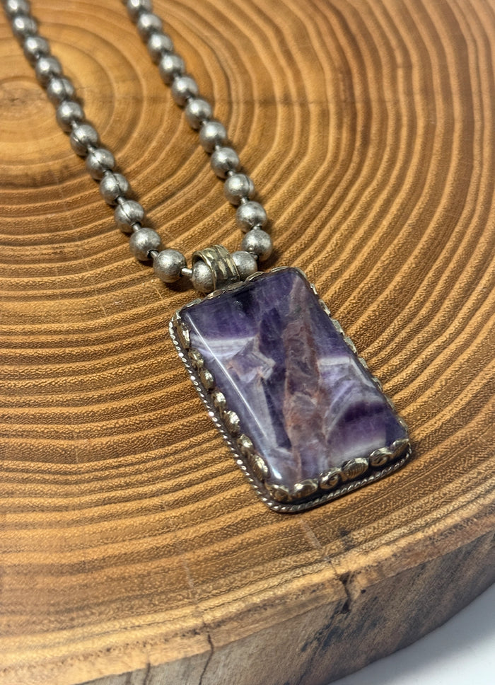 Belle Via Jewelry One-Of-A-Kind Amethyst Stone Necklace