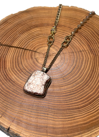 Belle Via Jewelry One Of A Kind White Buffalo Turquoise Stone Necklace - Exclusive