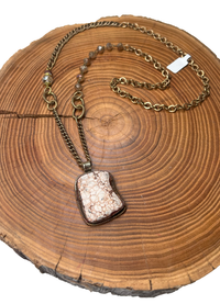 Belle Via Jewelry One Of A Kind White Buffalo Turquoise Stone Necklace - Exclusive