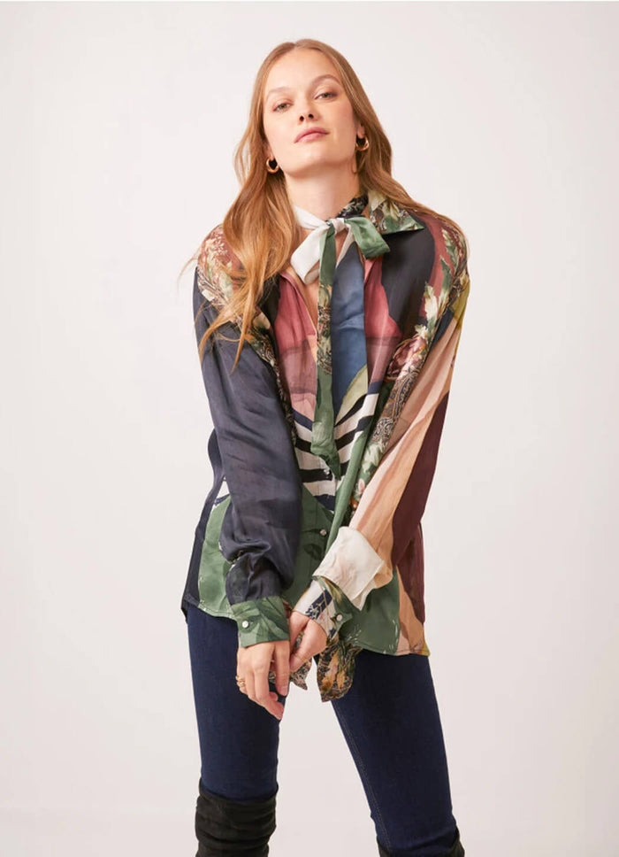 Falguni Shane Peacock Earthy Meadows Self Tie Blouse