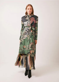 Falguni Shane Peacock Earthy Meadows Coat with Belt