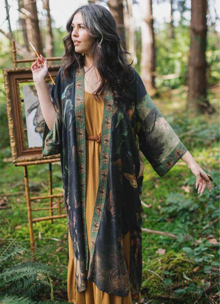 Market of Stars Heartwork Artisan Bamboo Duster Kimono Robe