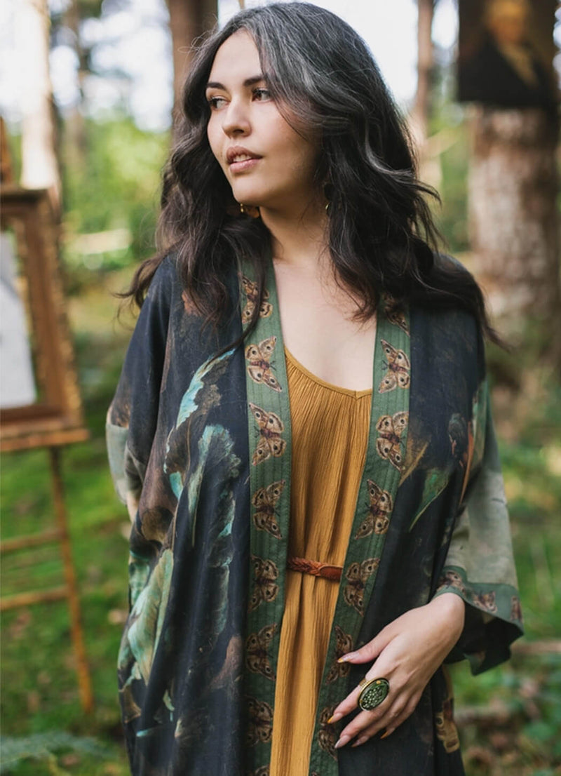 Market of Stars Heartwork Artisan Bamboo Duster Kimono Robe