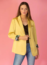 Jessie Liu Satin Jacket with Contrast Lining