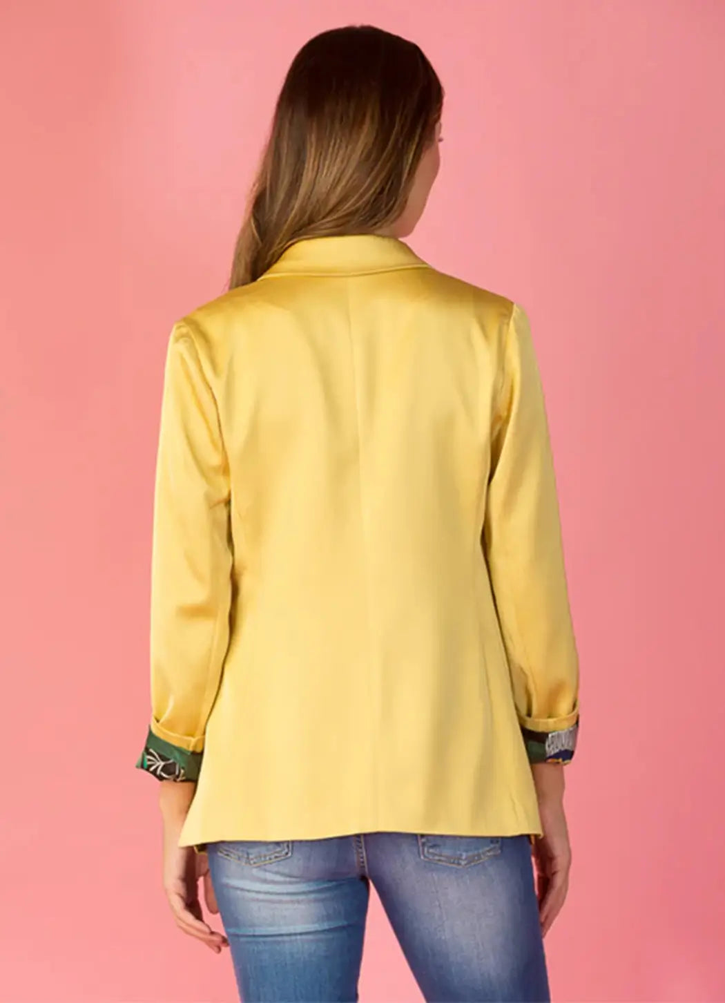 Jessie Liu Satin Jacket with Contrast Lining