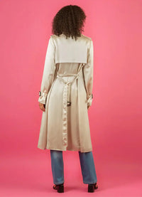 Jessie Liu Satin Trench Coat