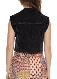 Liverpool Notch Collar Crop Vest