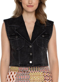 Liverpool Notch Collar Crop Vest