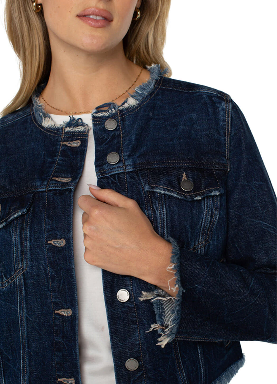 Liverpool Classic Jean Jacket-Frayed Edges