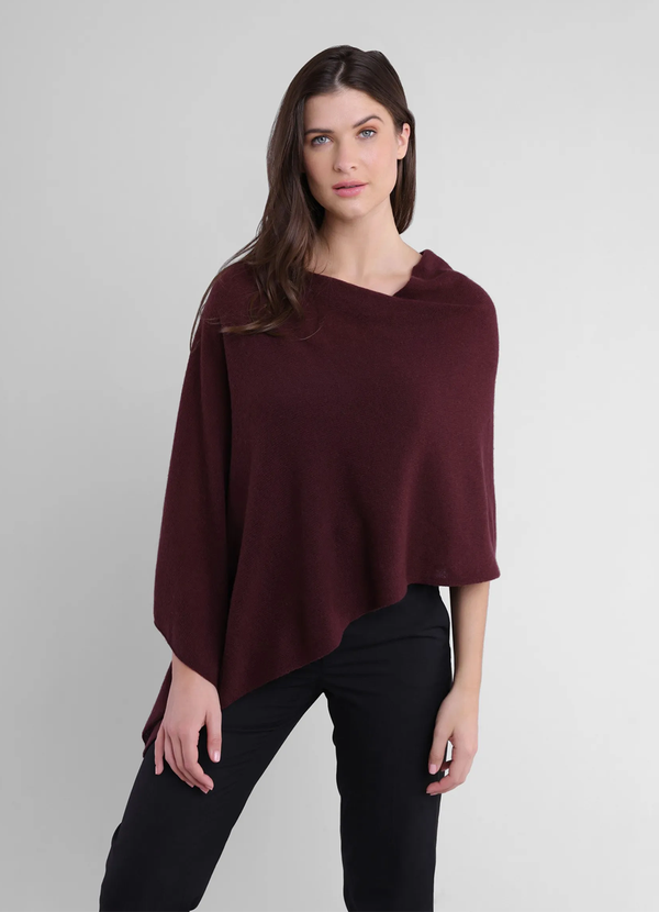 Alashan Cashmere Poncho in Burgundy