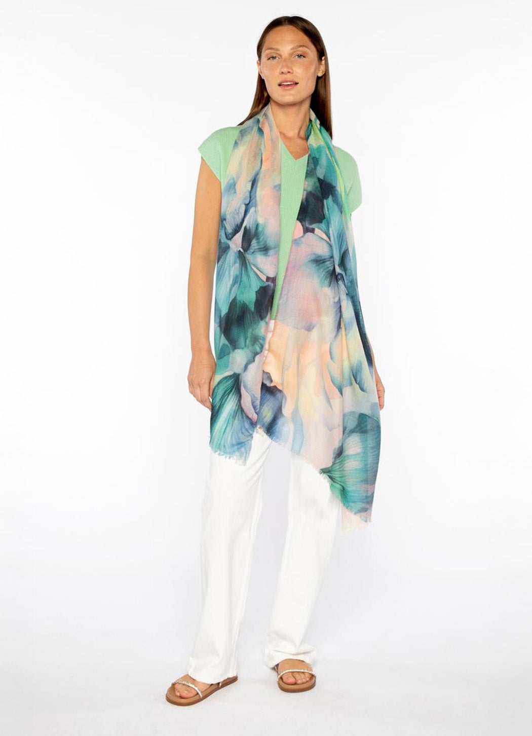 Kinross Femme Floral Print Scarf