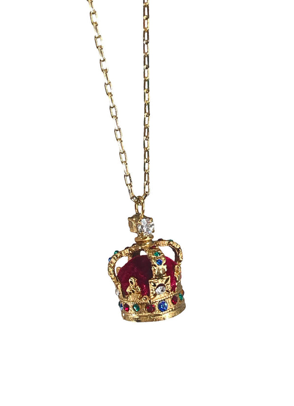 Miss Ellie Red Velvet Crown Necklace