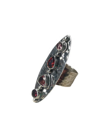 Echo of the Dreamer Long 4 Pink Tourmaline Ring Size 8