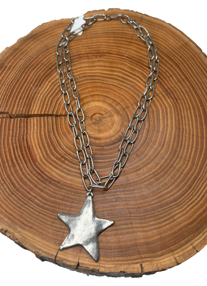 Belle Via Jewelry Double Chain Star Necklace