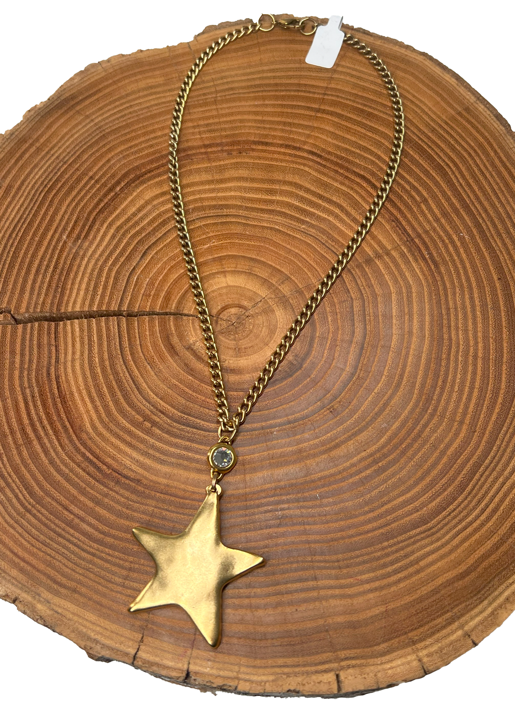 Belle Via Jewelry Hammered Star with Swarovski Connector Necklace