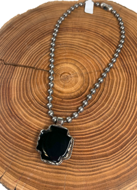 Belle Via Jewelry Black Onyx Cross Necklace