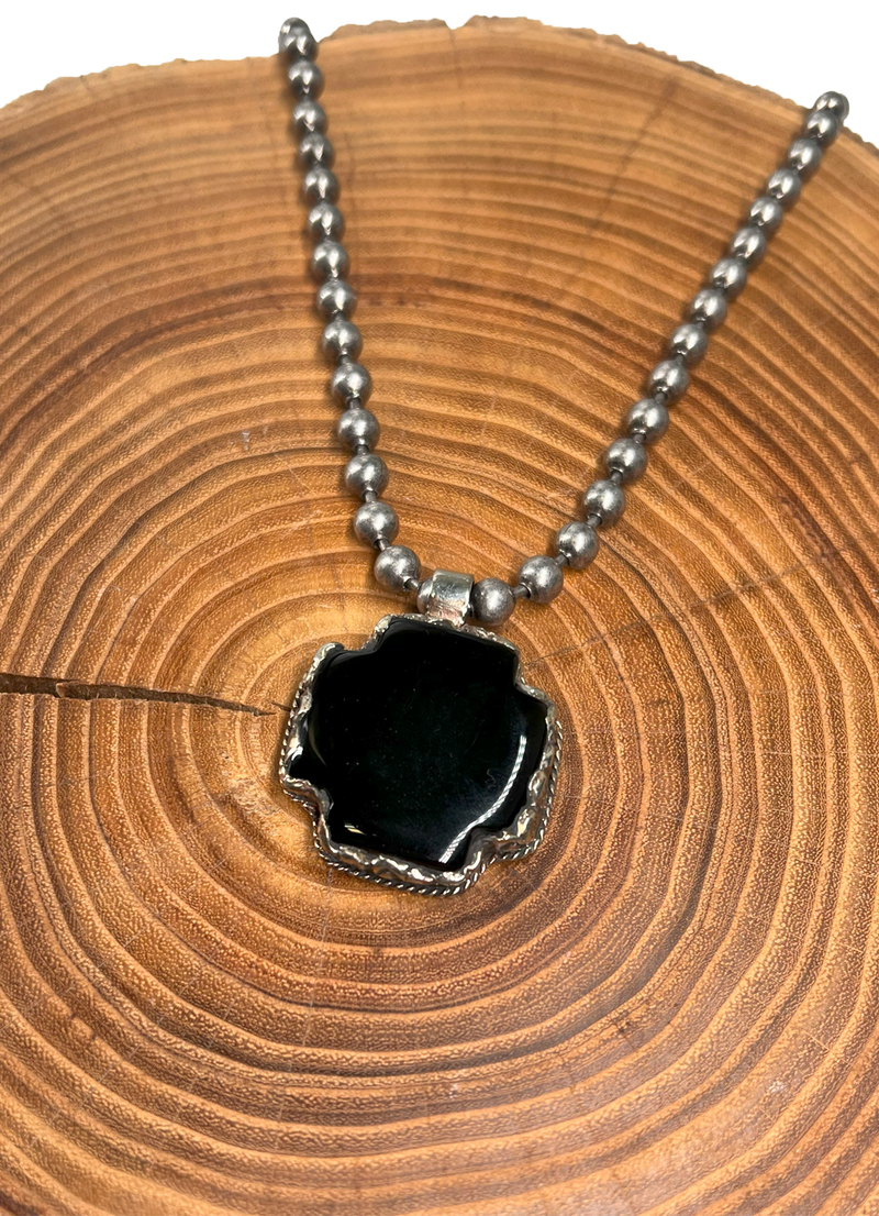 Belle Via Jewelry Black Onyx Cross Necklace