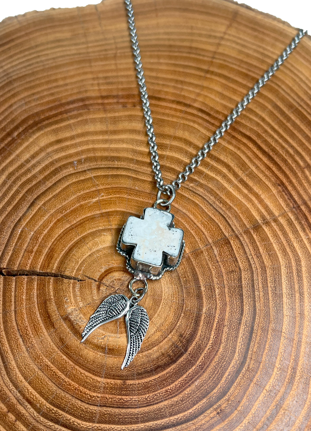 Belle Via Jewelry Wild Buffalo Horn Cross Necklace