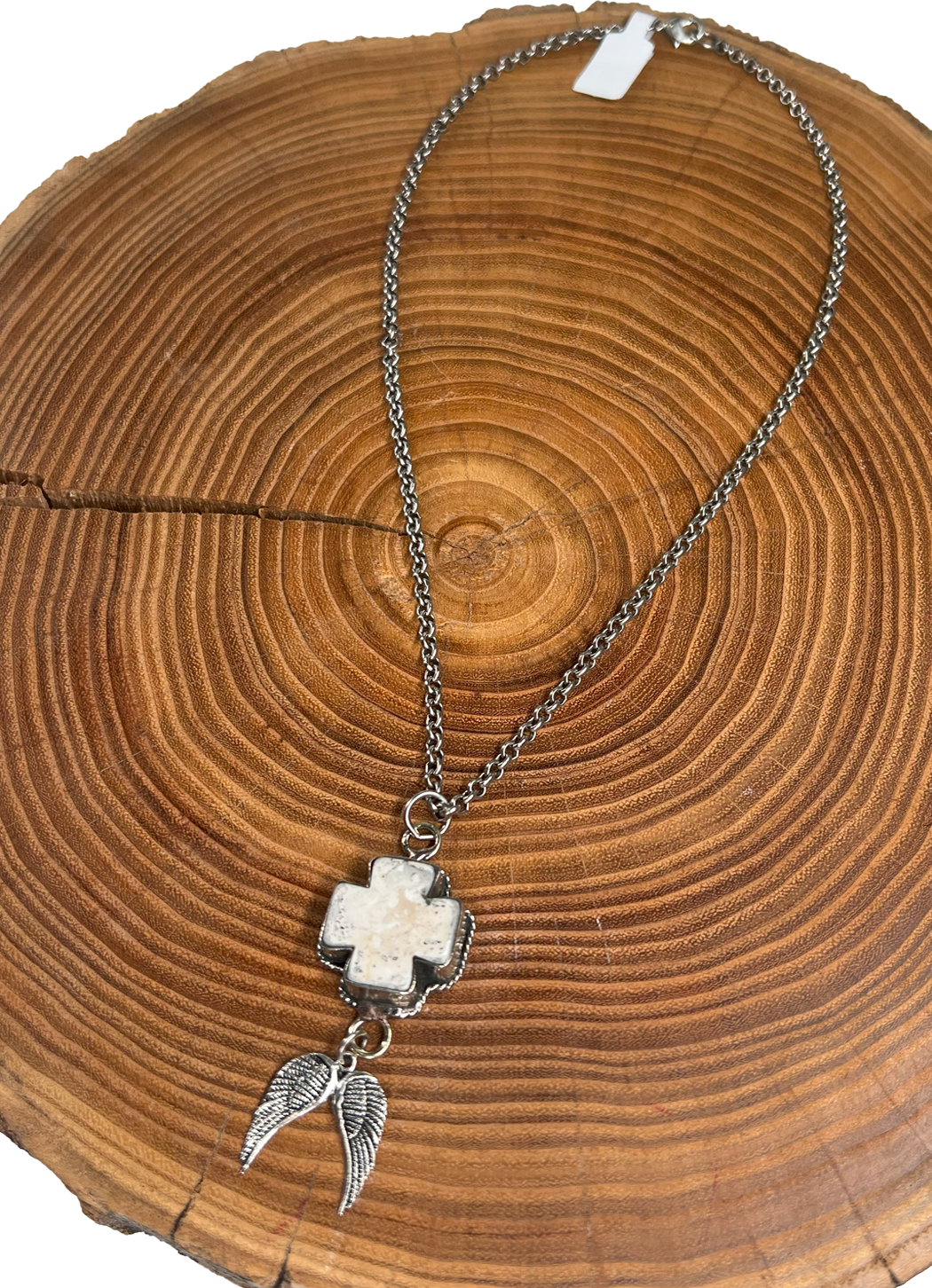 Belle Via Jewelry Wild Buffalo Horn Cross Necklace