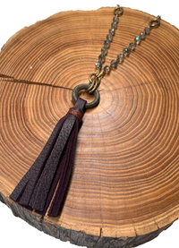 Belle Via Jewelry Leather Tassel Necklace