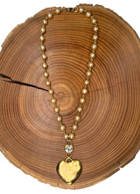 Belle Via Jewelry Organic Heart With Swarovski Connector Necklace