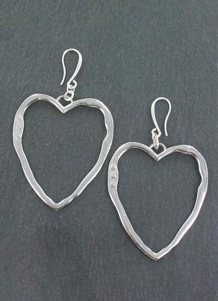 Suzie Blue Open Heart Earrings