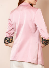 Jessie Liu Satin Jacket with Contrast Lining