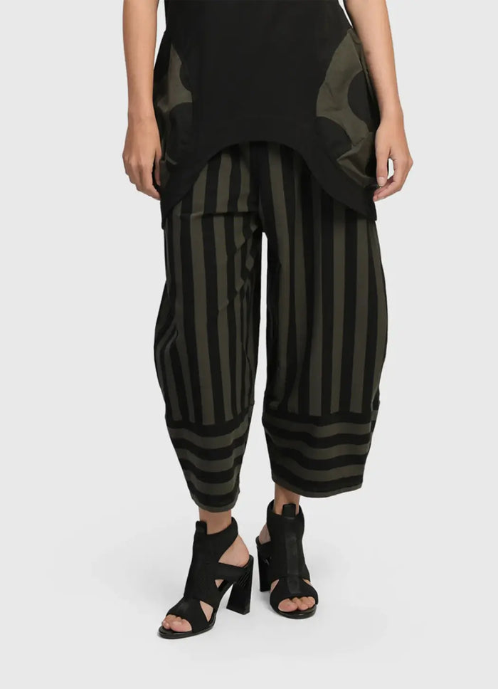 Alembika Khaki Strip Pant