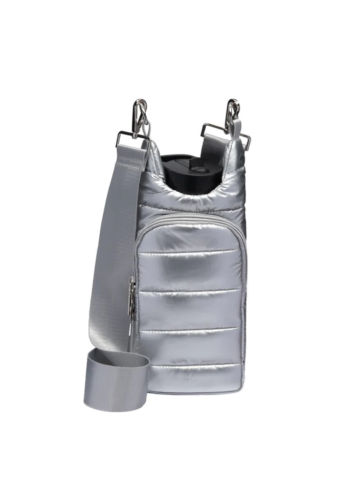 WanderFull Silver Metallic HydroBag with Interchangeable Solid Silver Strap