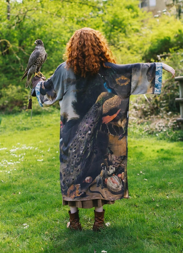 Market Of Stars Wild Beauty Kimono Duster Robe with Peacock Print