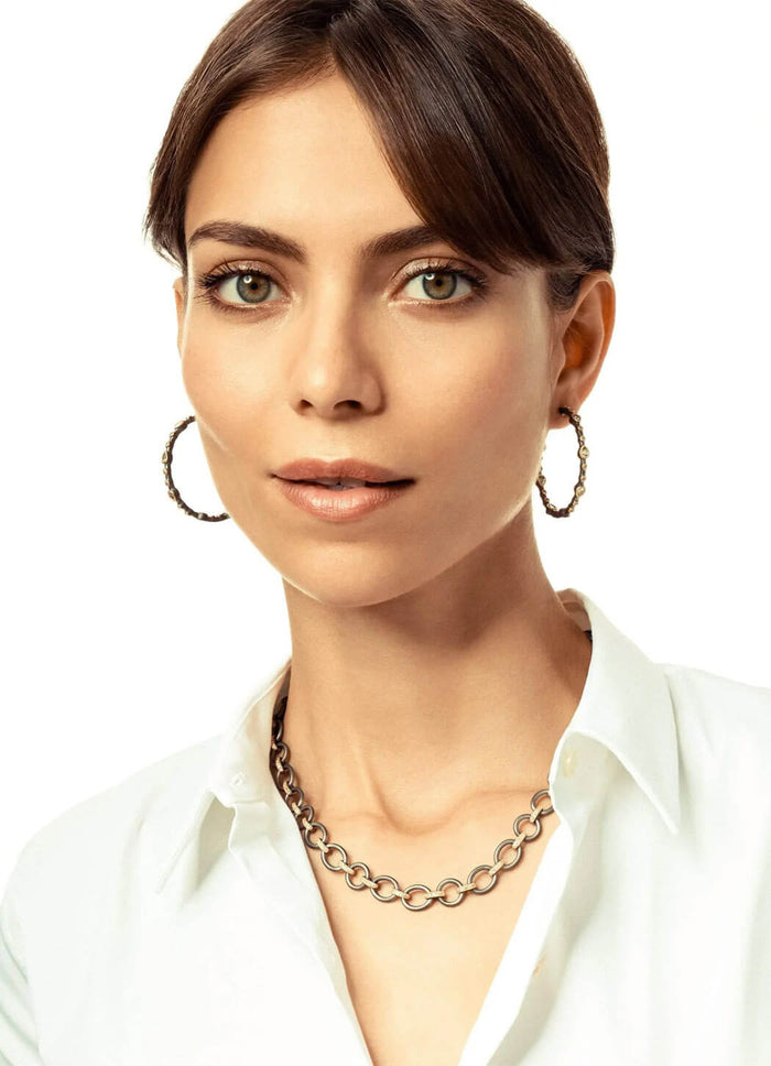 Freida Rothman Signature Teardrop Bezel Hoop Earrings