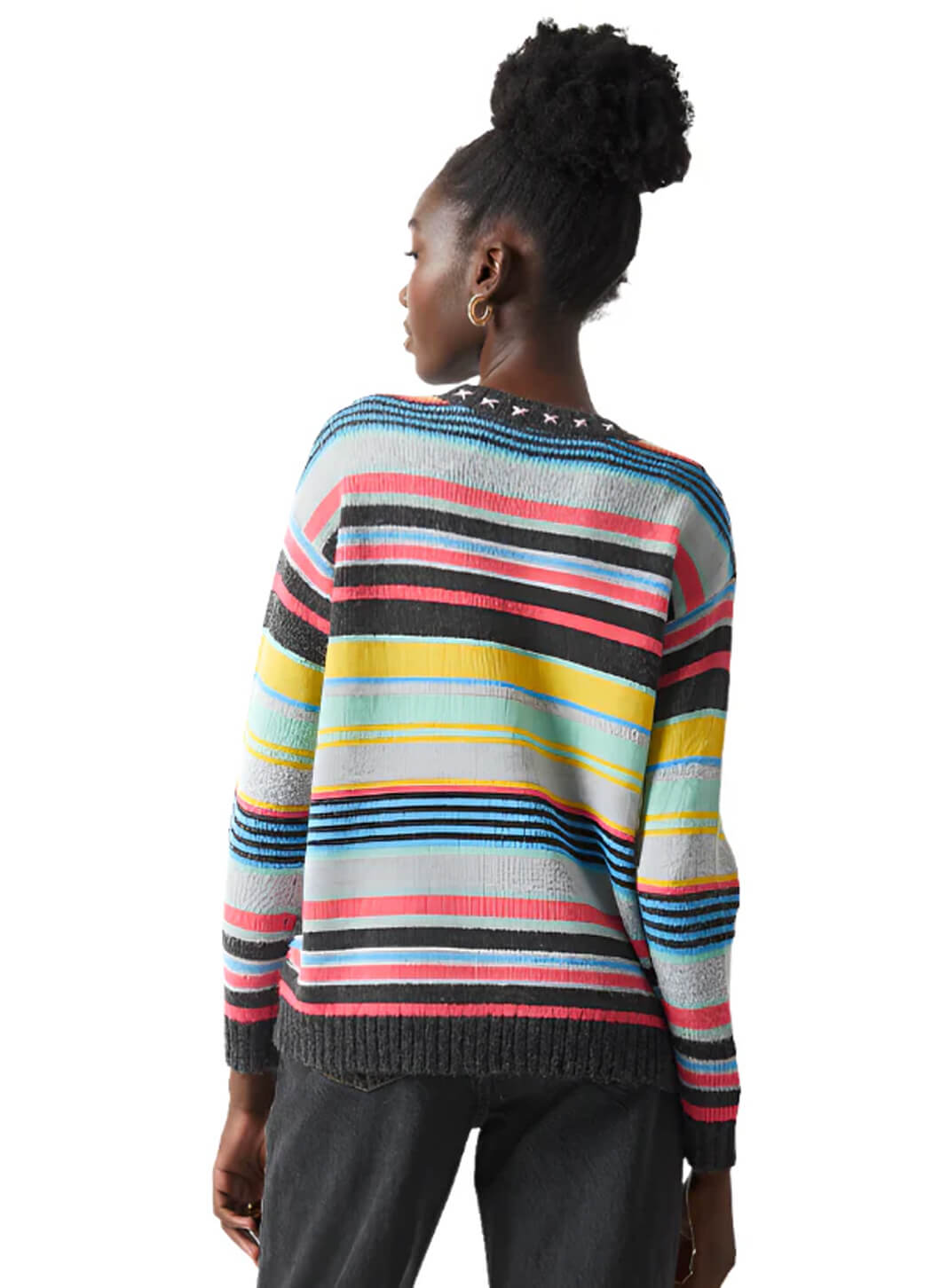 Zaket & Plover Textured Stripe Crew Sweater