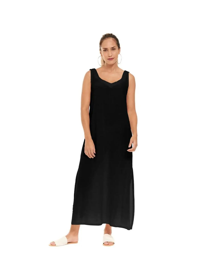 Oh My Gauze Sangria Sleeveless Long Dress