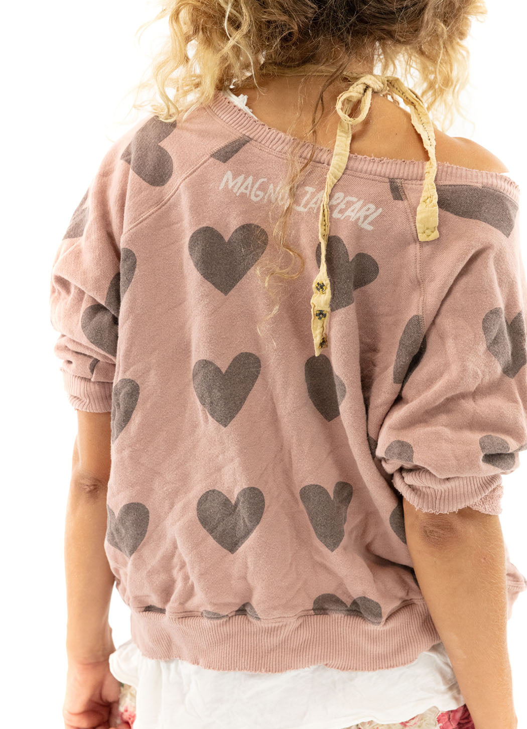 Soft Pink Leopard Print Heart Sweatshirt