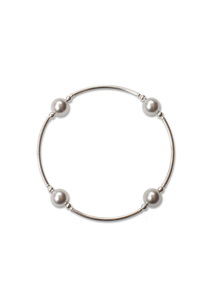 Blessing Bracelet in Silver Pearl 8mm Beads