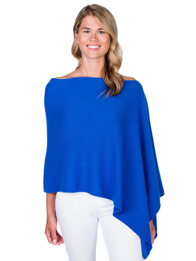 Alashan  Cotton Cashmere Poncho in Cruise Blue