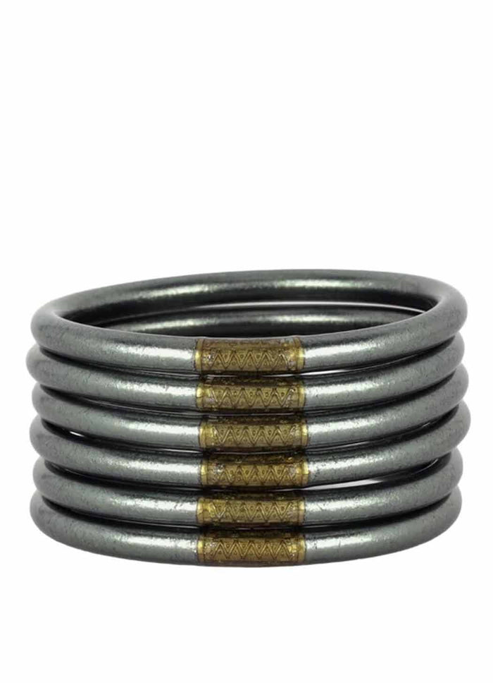 BuDhagirl Graphite All Weather Bangles - Set of 6