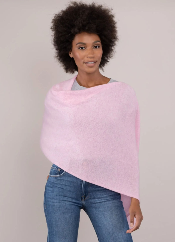 Alashan Cashmere Poncho in Pink Swirl