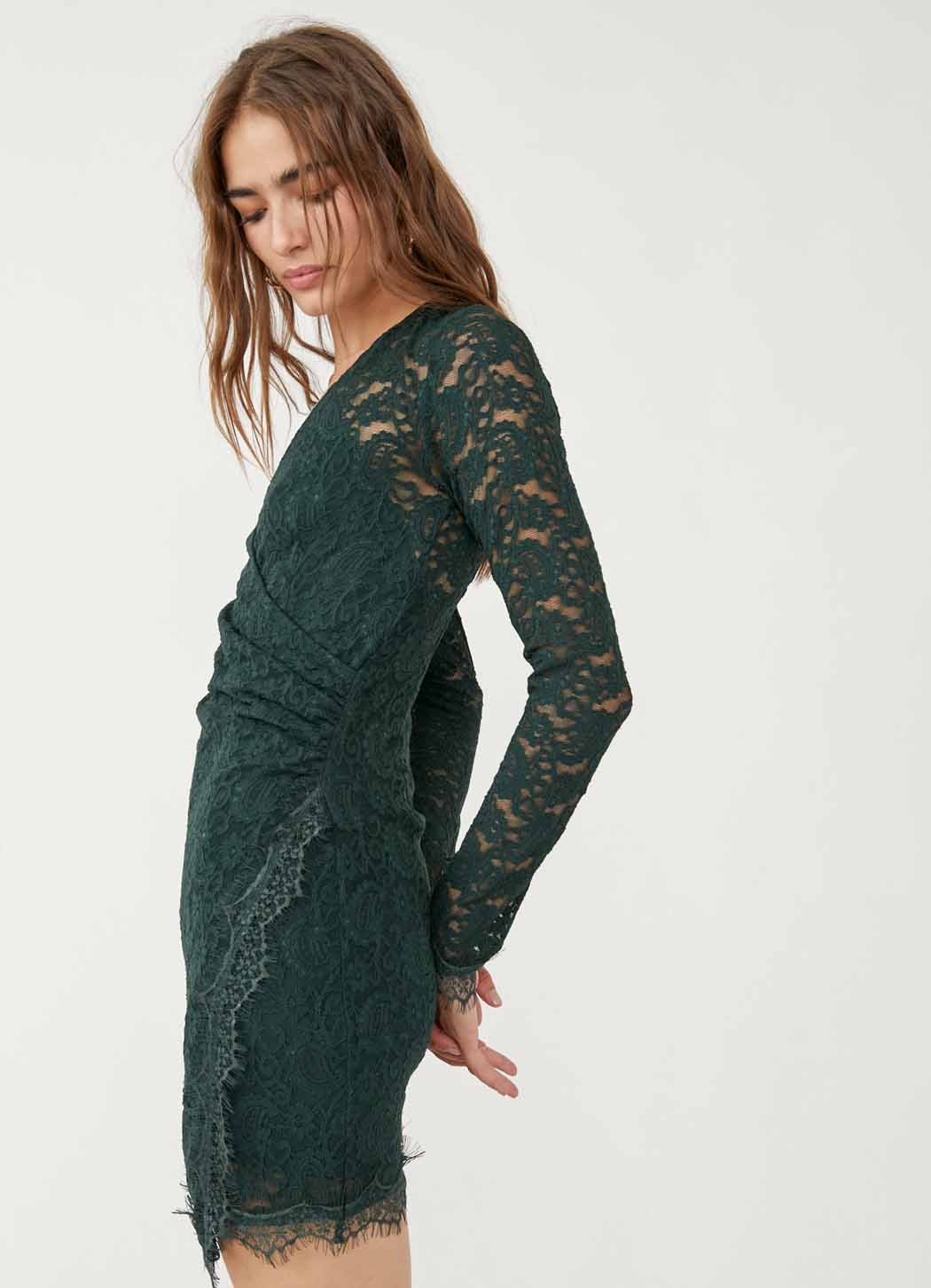 Free People Women's Pearl Lace Long Sleeve Mini Dress Women’s retail XS NWT