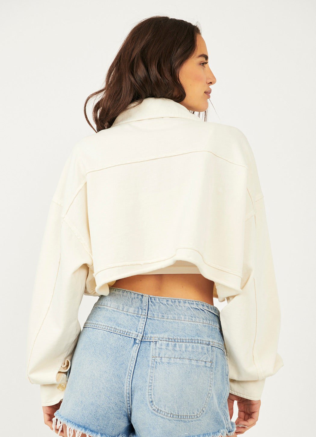 NWT Free people on sale We The Free Shirt Jacket Shacket White Cotton Distressed S