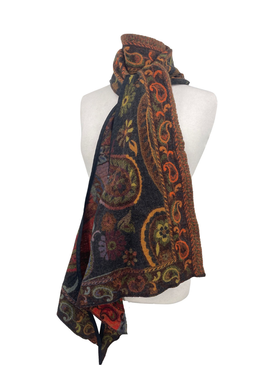 Orange Paisley Motif Wrap